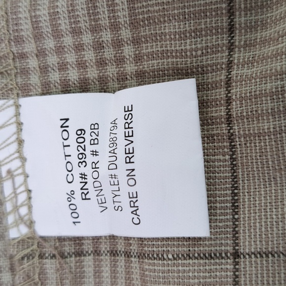 BurnSide Flat Front Golf Walking Plaid Tan Shorts Men's Size 38 - Picture 11 of 15